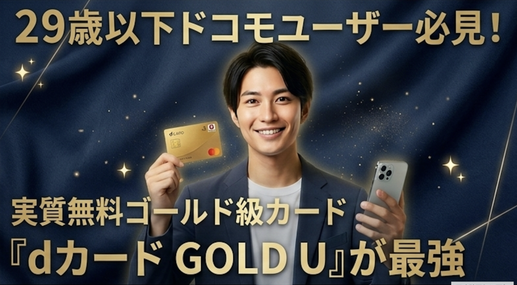 ドコモユーザーで29歳以下ならdカード一択！実質無料でゴールド級の補償がつく『dカード GOLD U』が最強